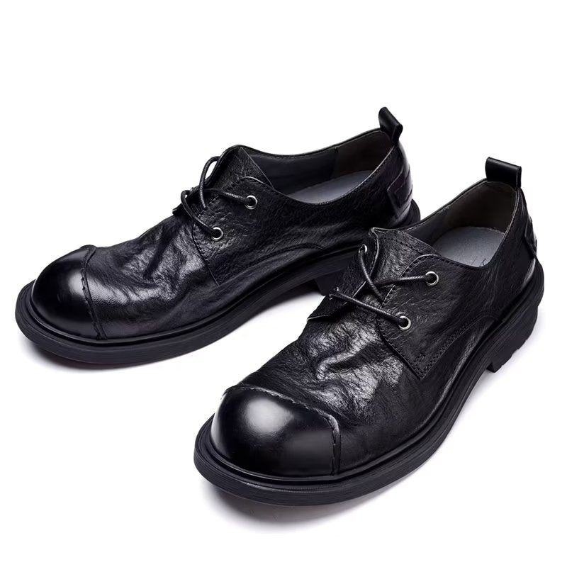 Sapatos Casuais Masculinos Couro Sofisticados - Preto