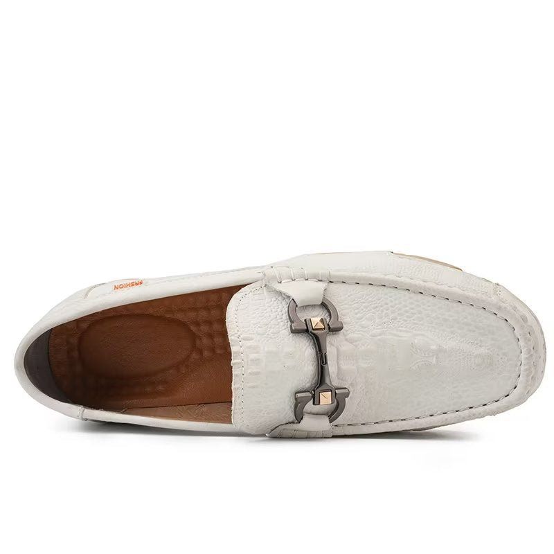 Sapatos Casuais Masculinos Couro Vaca Chiques - Branco