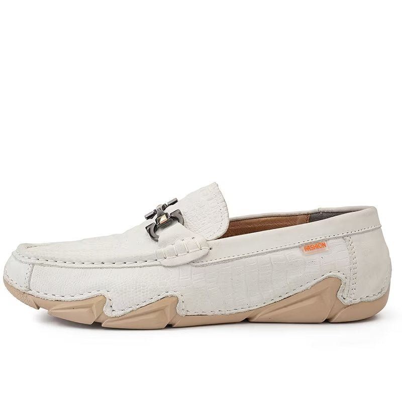 Sapatos Casuais Masculinos Couro Vaca Chiques - Branco