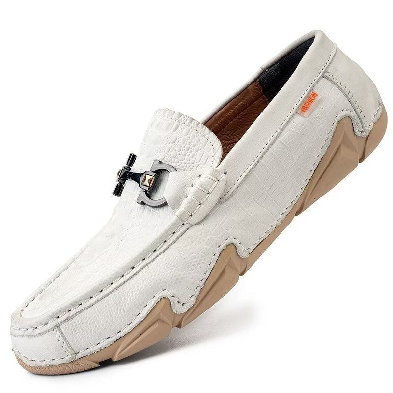 Sapatos Casuais Masculinos Couro Vaca Chiques - Branco