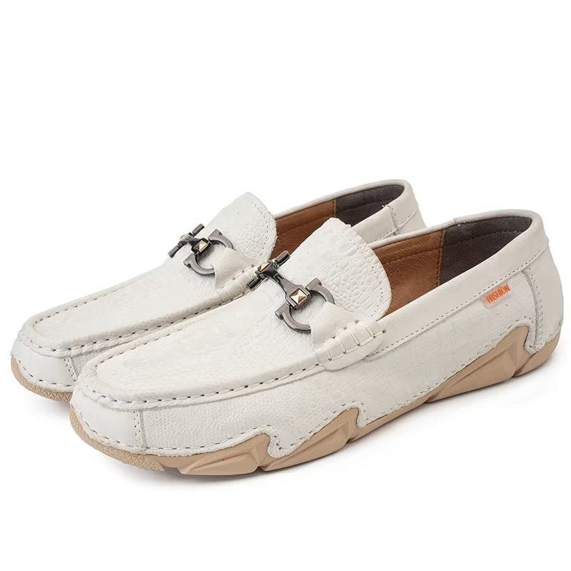 Sapatos Casuais Masculinos Couro Vaca Chiques - Branco