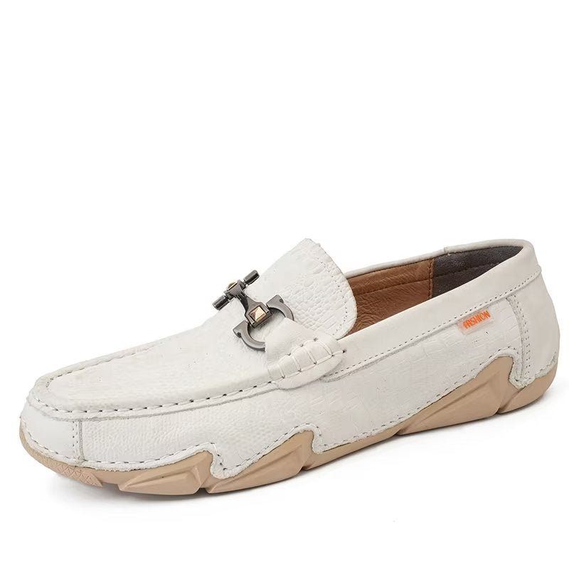 Sapatos Casuais Masculinos Couro Vaca Chiques - Branco