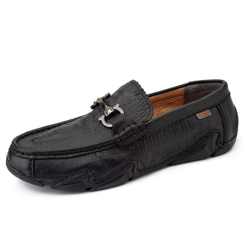 Sapatos Casuais Masculinos Couro Vaca Chiques - Preto