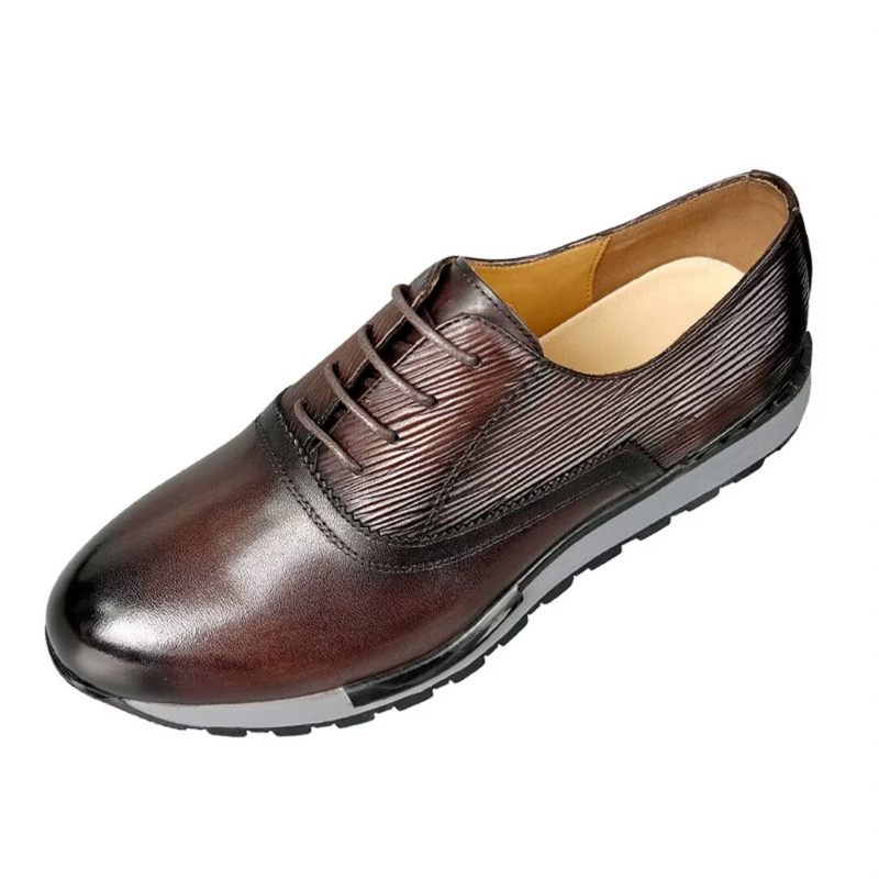 Sapatos Casuais Masculinos Couro Vaca Elegante - Marrom