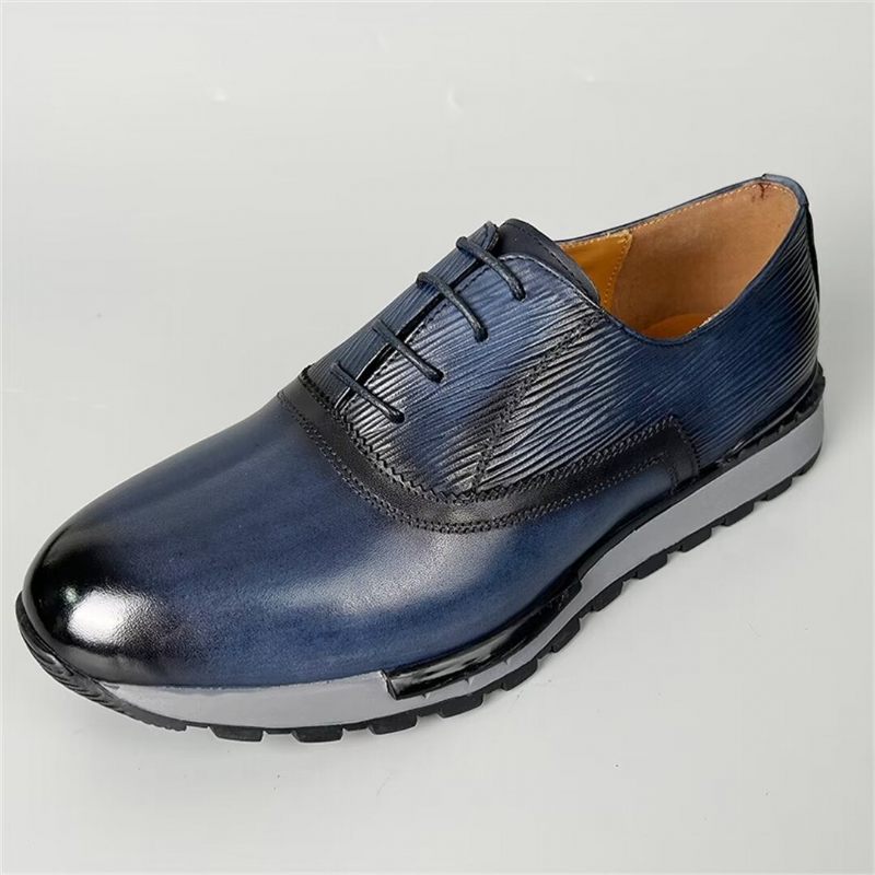 Sapatos Casuais Masculinos Couro Vaca Elegante - Marrom