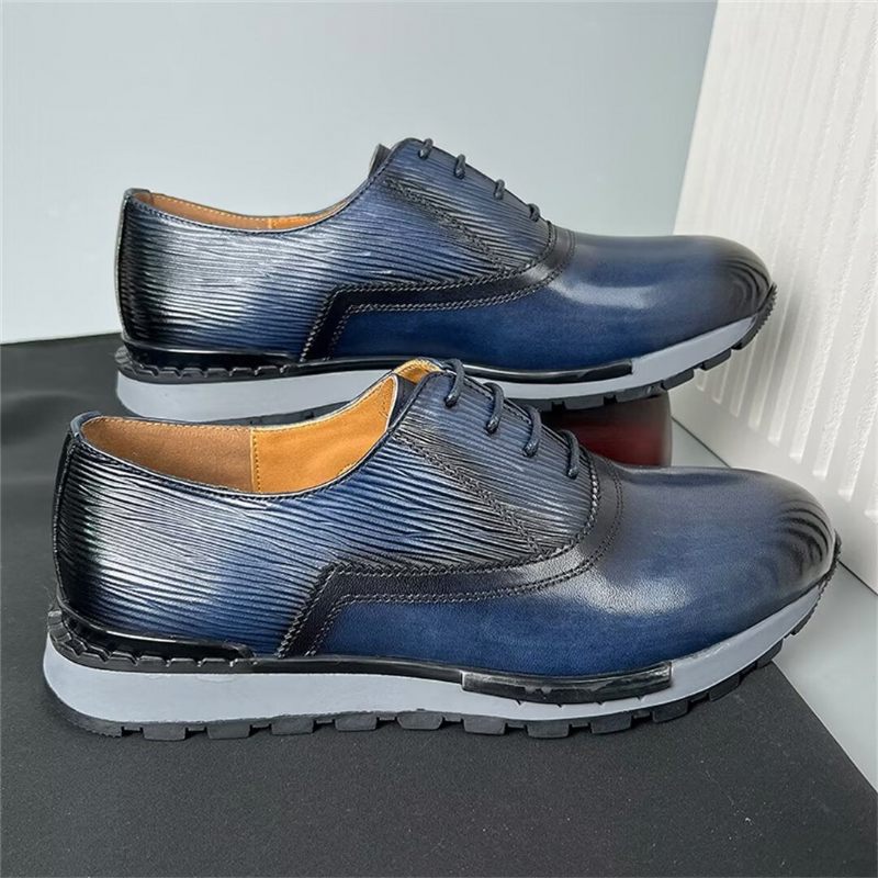 Sapatos Casuais Masculinos Couro Vaca Elegante - Marrom