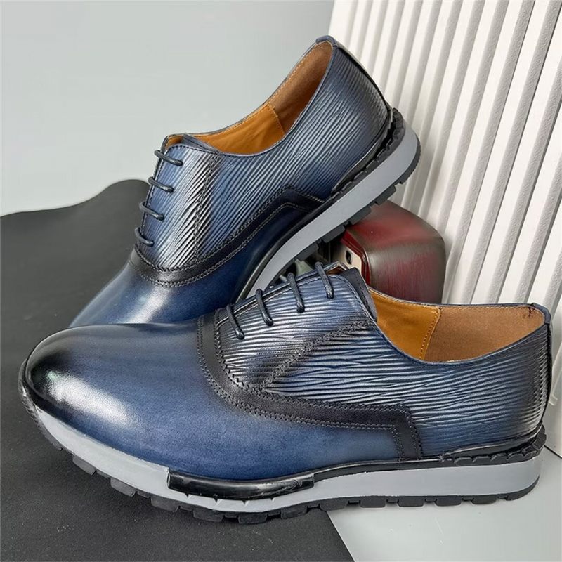 Sapatos Casuais Masculinos Couro Vaca Elegante - Marrom