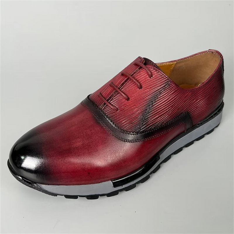 Sapatos Casuais Masculinos Couro Vaca Elegante - Marrom