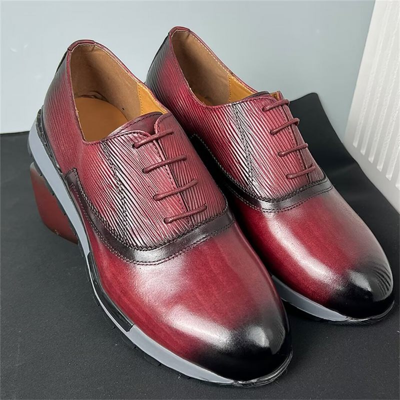 Sapatos Casuais Masculinos Couro Vaca Elegante - Marrom