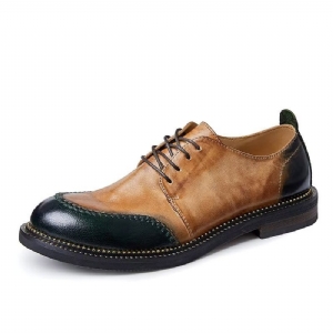 Sapatos Casuais Masculinos Dedo Redondo Chic Lace-up