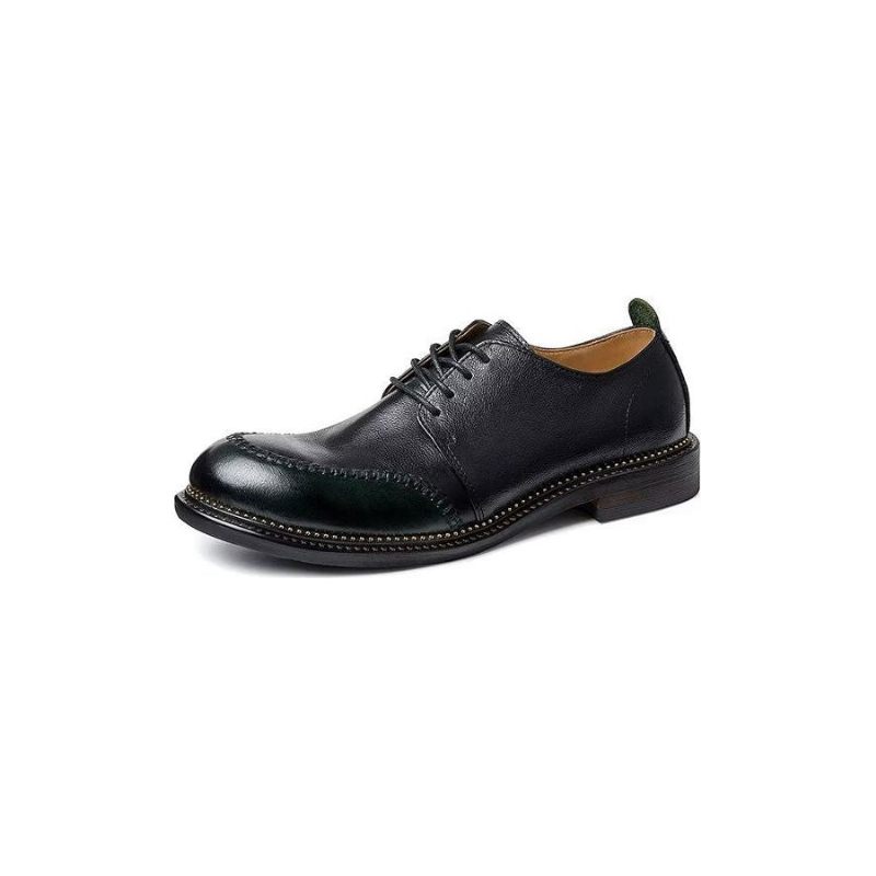 Sapatos Casuais Masculinos Dedo Redondo Chic Lace-up - Preto