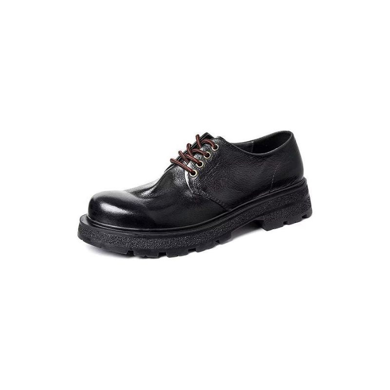 Sapatos Casuais Masculinos Dedo Redondo Chiques - Preto