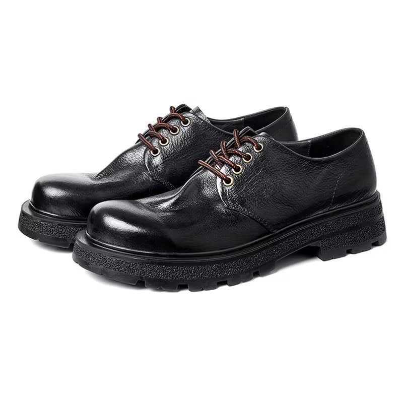 Sapatos Casuais Masculinos Dedo Redondo Chiques - Preto