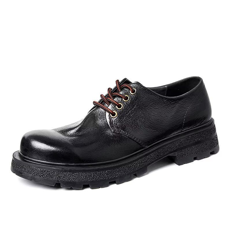 Sapatos Casuais Masculinos Dedo Redondo Chiques - Preto