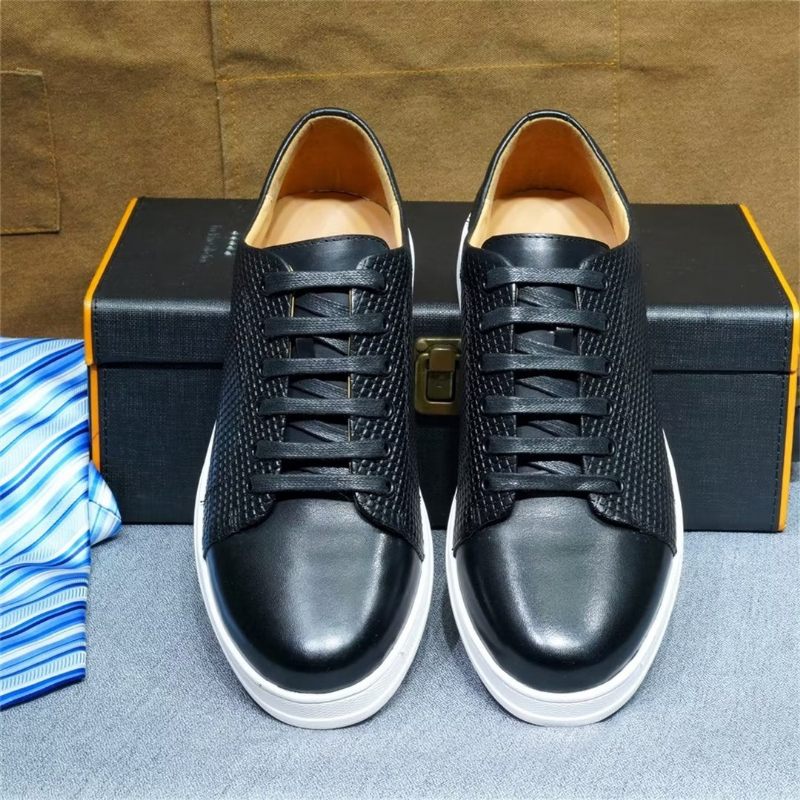 Sapatos Casuais Masculinos Elegantes Casual Lace-ups - Preto