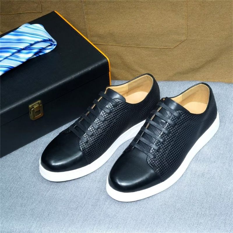 Sapatos Casuais Masculinos Elegantes Casual Lace-ups - Preto