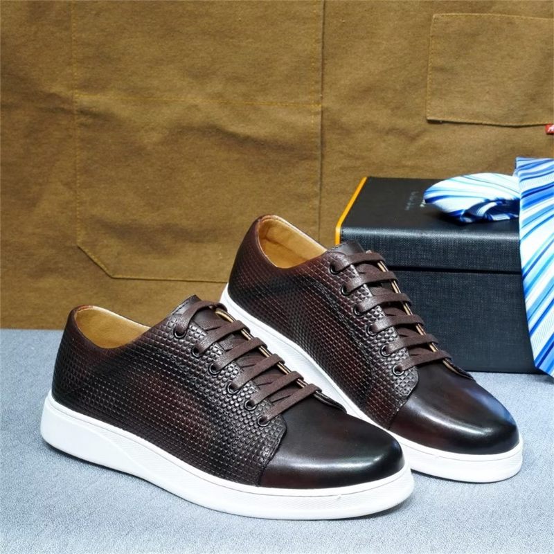 Sapatos Casuais Masculinos Elegantes Casual Lace-ups - Café