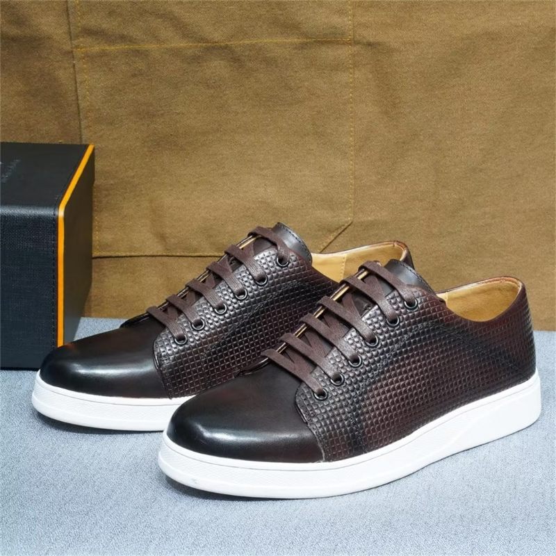 Sapatos Casuais Masculinos Elegantes Casual Lace-ups - Café