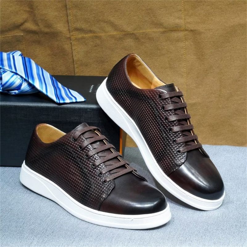 Sapatos Casuais Masculinos Elegantes Casual Lace-ups - Café