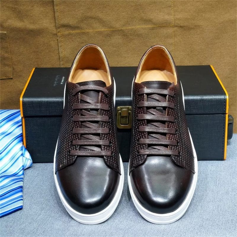 Sapatos Casuais Masculinos Elegantes Casual Lace-ups - Café