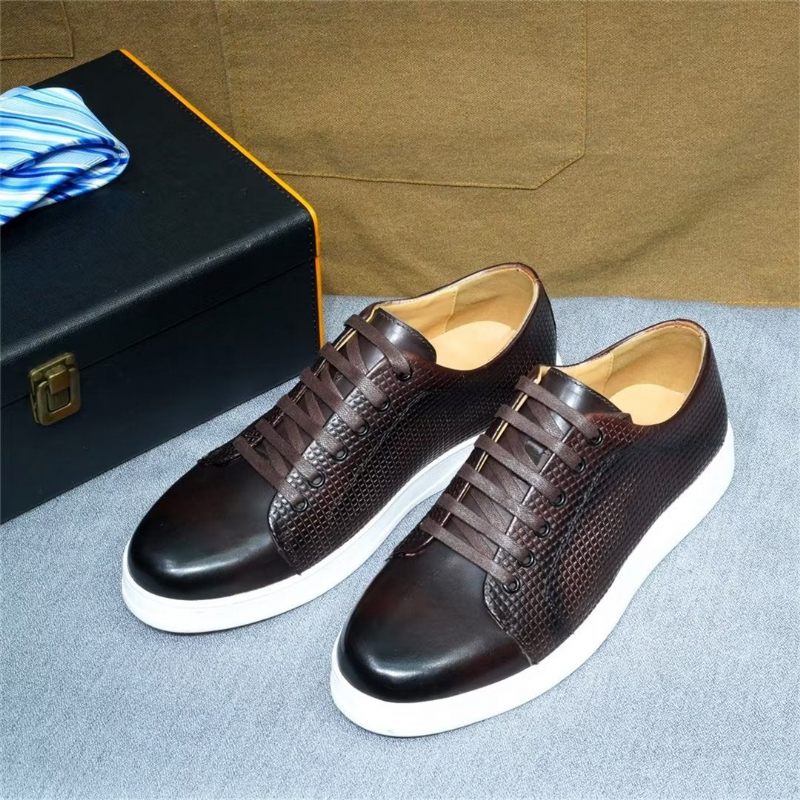 Sapatos Casuais Masculinos Elegantes Casual Lace-ups - Café