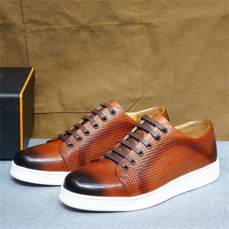 Sapatos Casuais Masculinos Elegantes Casual Lace-ups - Marrom