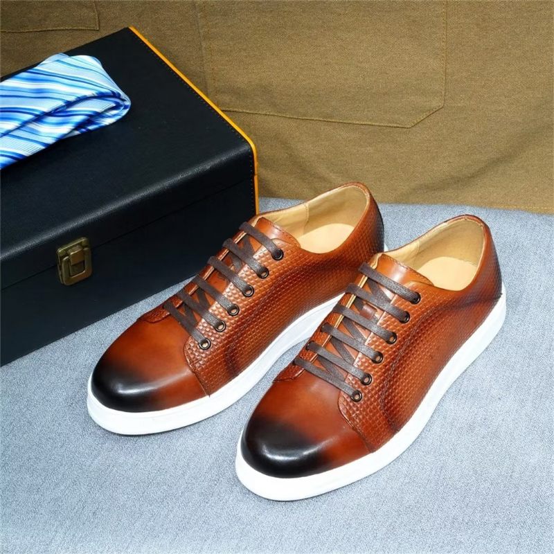 Sapatos Casuais Masculinos Elegantes Casual Lace-ups - Marrom