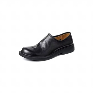 Sapatos Casuais Masculinos Elegantes Com Dedo Redondo Slip-ons