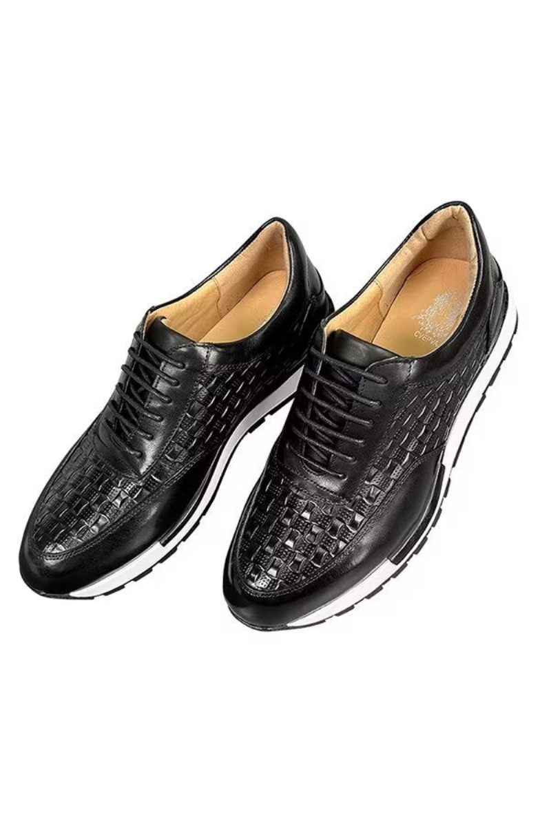 Sapatos Casuais Masculinos Elegantes Couro Vaca Sapatilhas