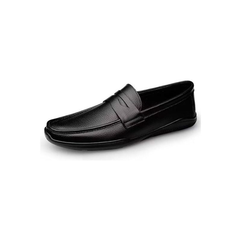 Sapatos Casuais Masculinos Elegantes Mocassins Pu Com Moda Metal