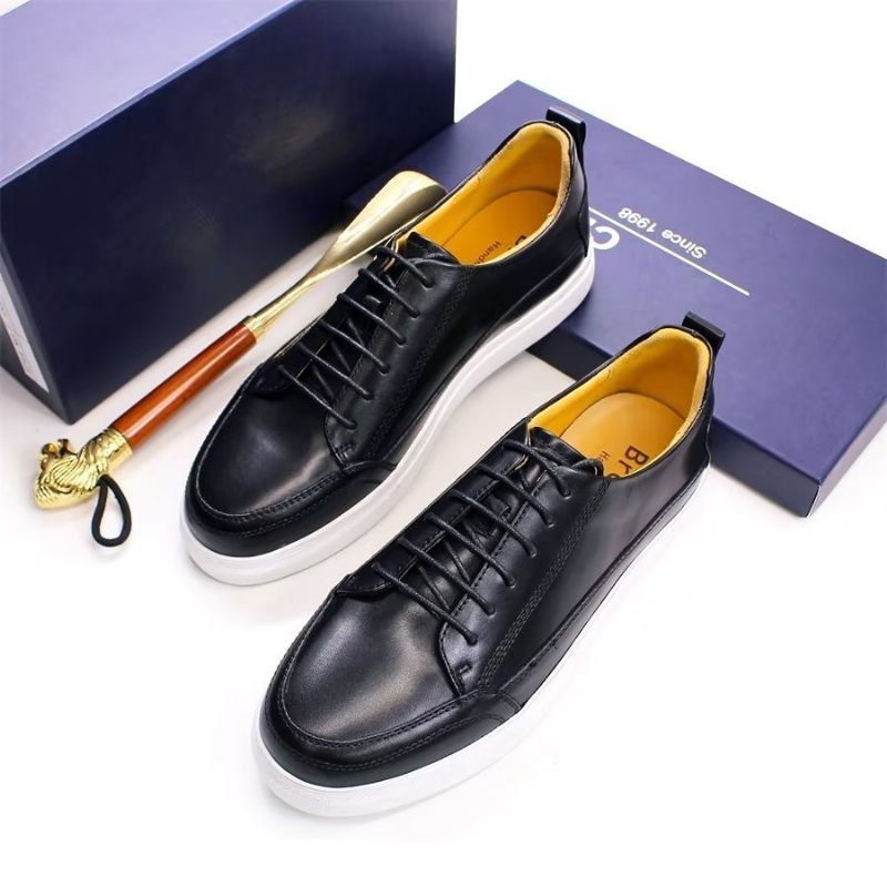 Sapatos Casuais Masculinos Elegantes Pintados À Mão Iluminados - Preto