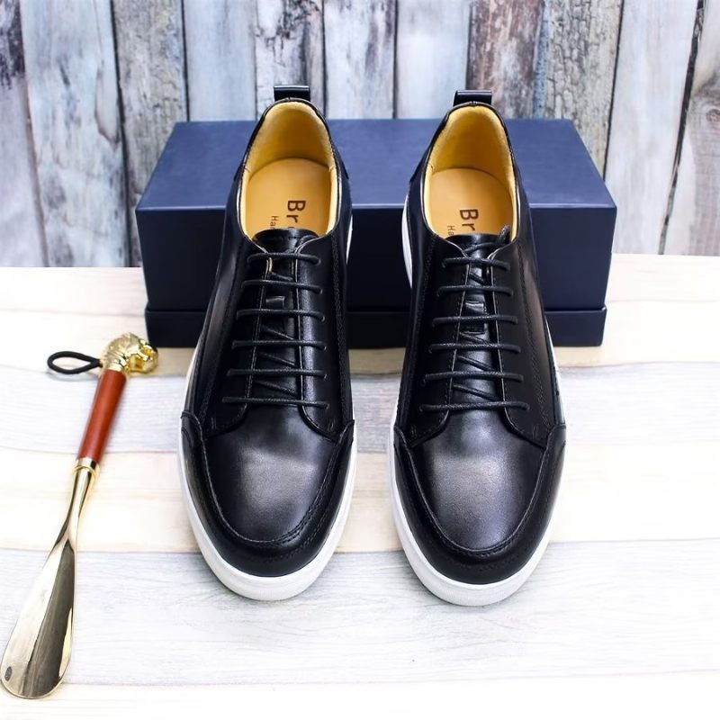 Sapatos Casuais Masculinos Elegantes Pintados À Mão Iluminados - Preto