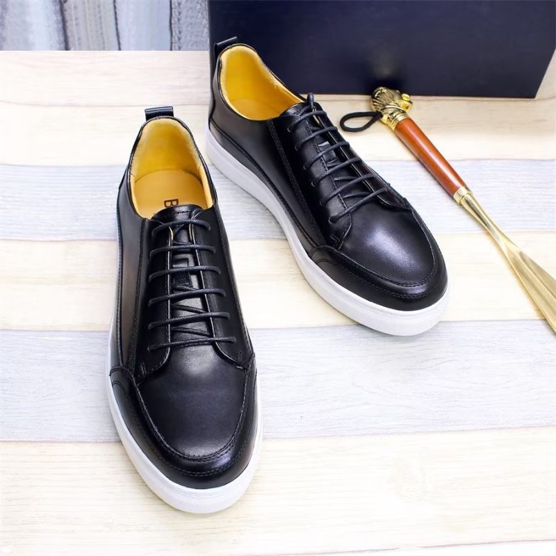 Sapatos Casuais Masculinos Elegantes Pintados À Mão Iluminados - Preto