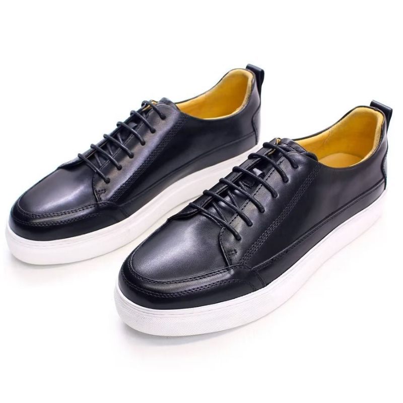 Sapatos Casuais Masculinos Elegantes Pintados À Mão Iluminados - Preto