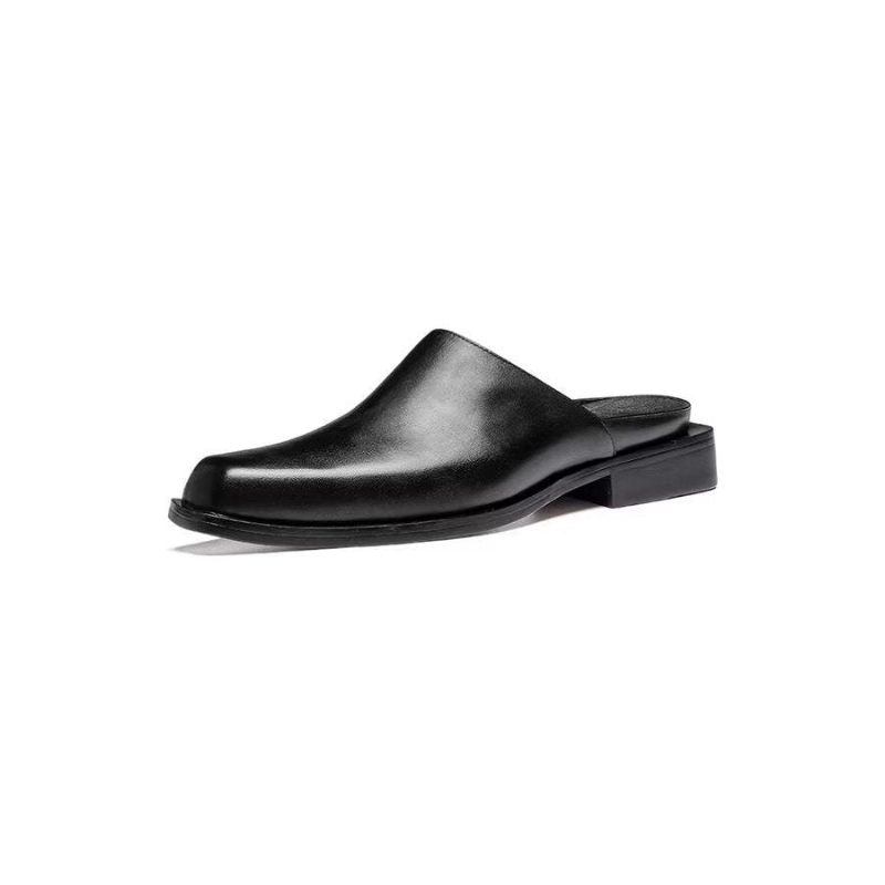 Sapatos Casuais Masculinos Elegantes Sandálias Negócios Couro Luxo Em Relevo - Preto 1