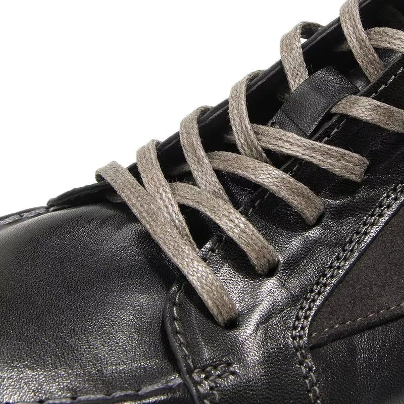 Sapatos Casuais Masculinos Elegantes Tênis Cano Alto - Preto