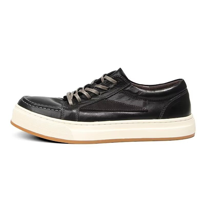 Sapatos Casuais Masculinos Elegantes Tênis Cano Alto - Preto