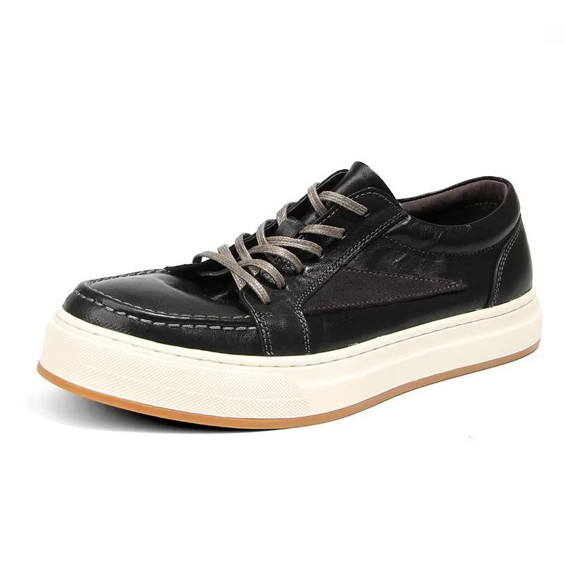 Sapatos Casuais Masculinos Elegantes Tênis Cano Alto - Preto