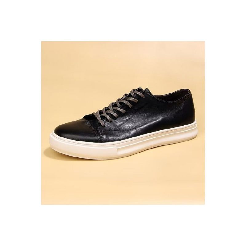 Sapatos Casuais Masculinos Elegantes Tênis Cano Alto - Preto