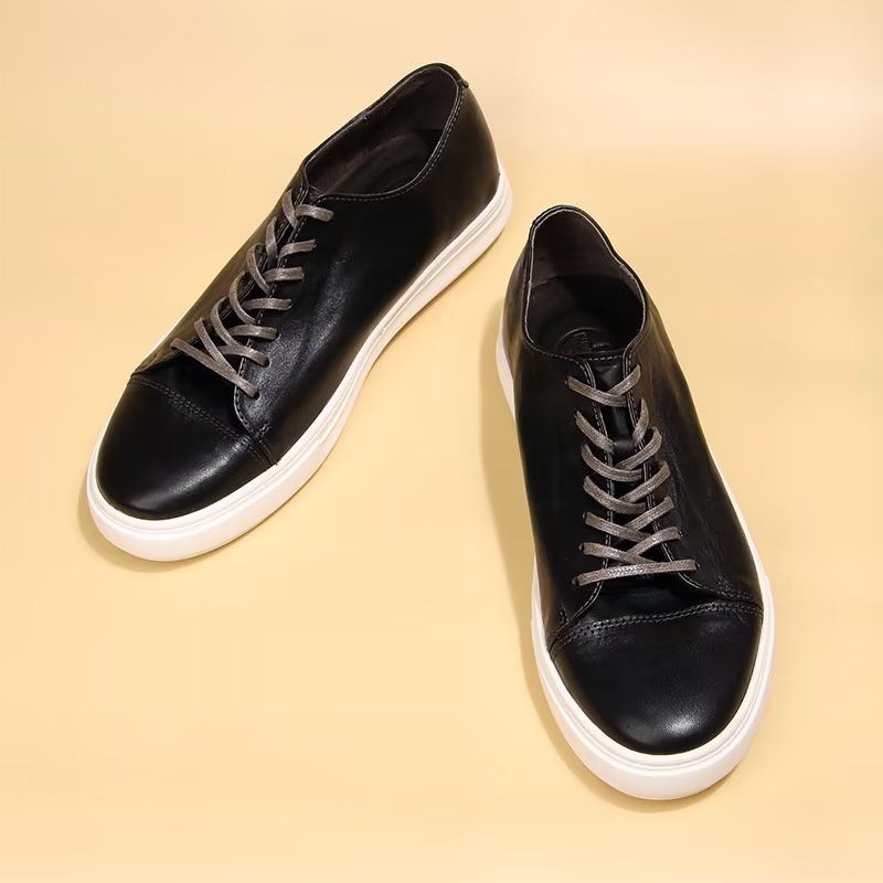 Sapatos Casuais Masculinos Elegantes Tênis Cano Alto - Preto