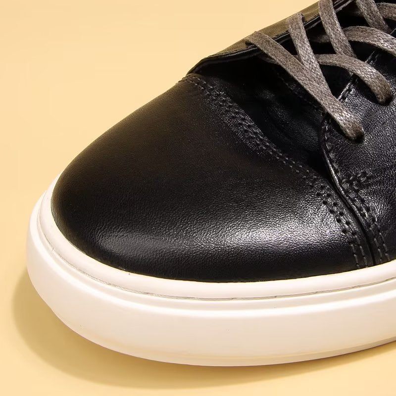 Sapatos Casuais Masculinos Elegantes Tênis Cano Alto - Preto