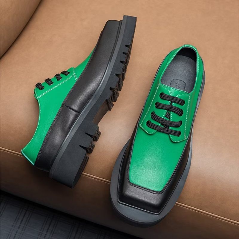 Sapatos Casuais Masculinos Em Relevo Luxo - Verde