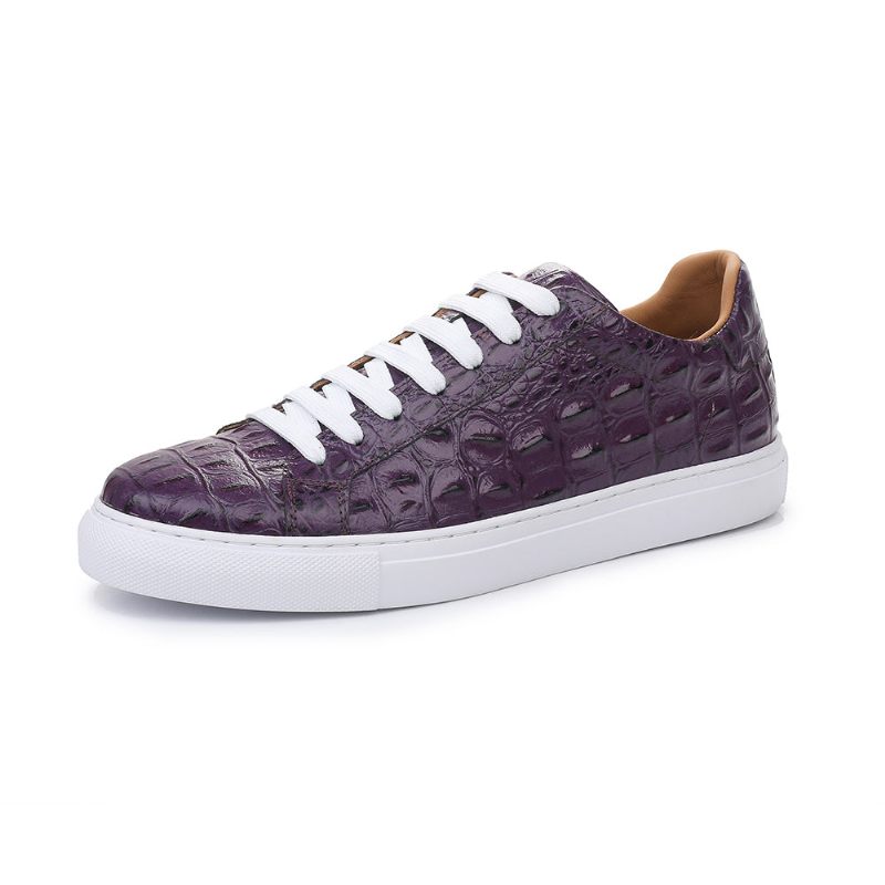 Sapatos Casuais Masculinos Exóticos Com Cadarços - Roxo