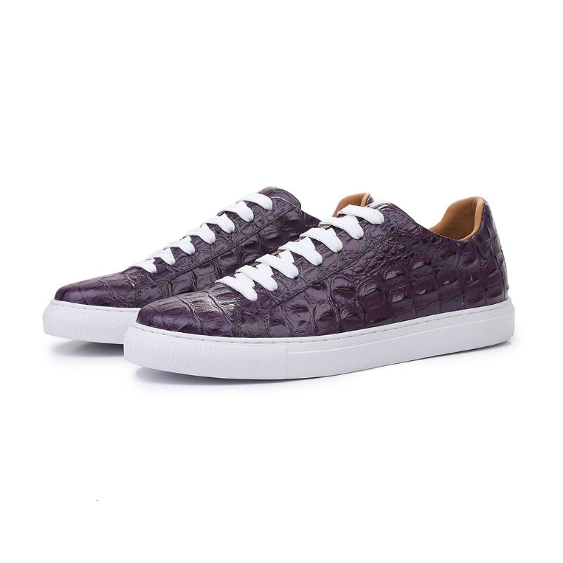 Sapatos Casuais Masculinos Exóticos Com Cadarços - Roxo