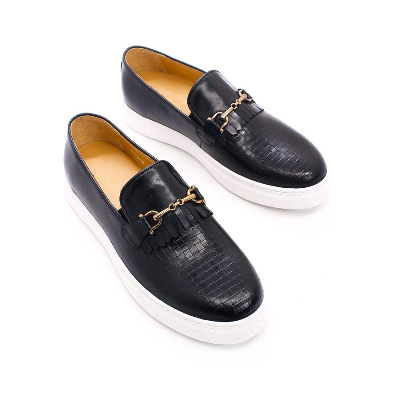 Sapatos Casuais Masculinos Exóticos Slip-on - Preto