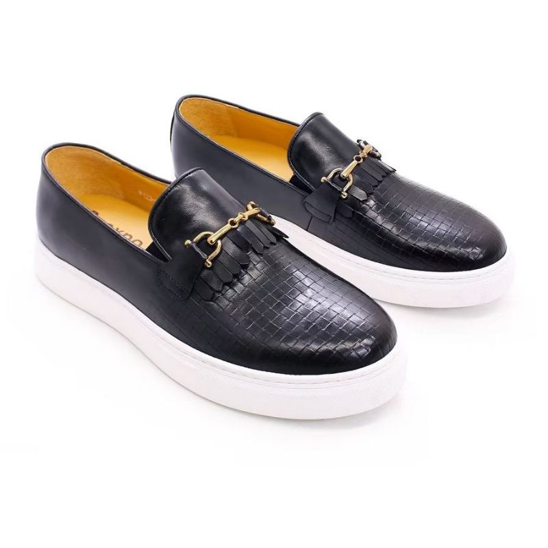 Sapatos Casuais Masculinos Exóticos Slip-on - Preto