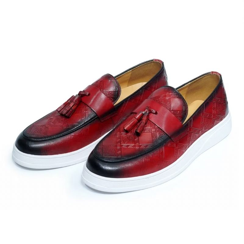 Sapatos Casuais Masculinos Exóticos Slip-on - Vermelho 