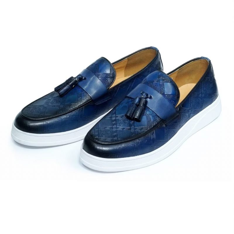 Sapatos Casuais Masculinos Exóticos Slip-on -  Azul