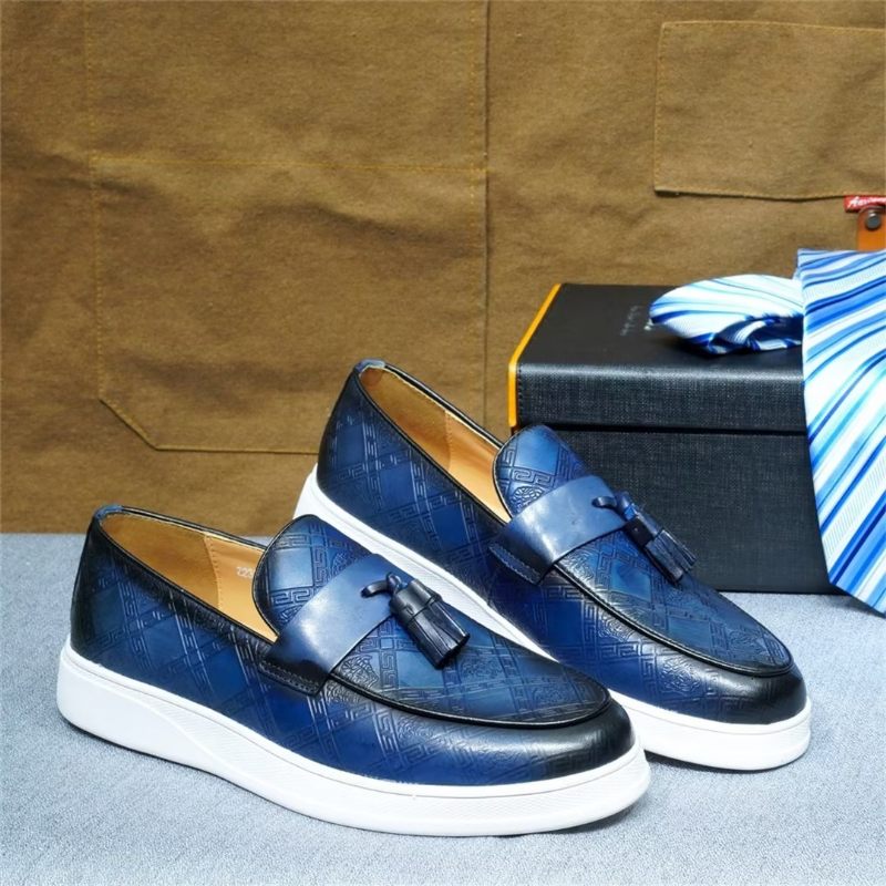 Sapatos Casuais Masculinos Exóticos Slip-on -  Azul