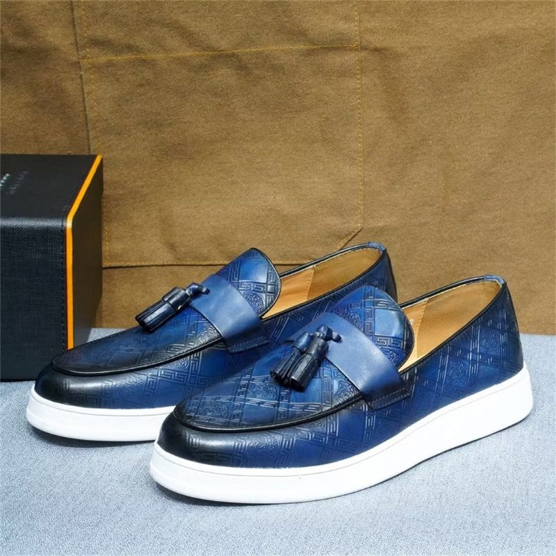 Sapatos Casuais Masculinos Exóticos Slip-on -  Azul